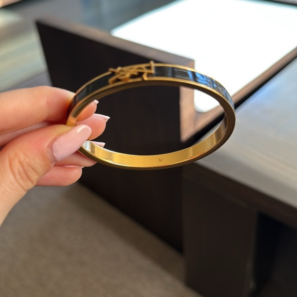 YSL Gold Leather Bangle - Picture 3 of 5